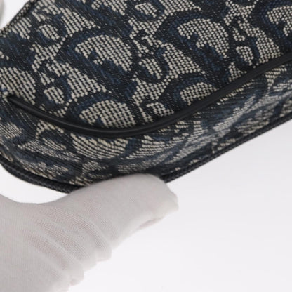 Christian Dior Saddle Zip Pouch Diorissimo Canvas, BLUE, CANVAS, Clutche & pouche