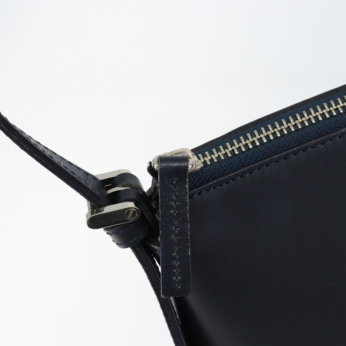 Burberry Vintage Shoulder Bag Leather, NAVY, LEATHER, Shoulder bag