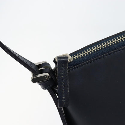 Burberry Vintage Shoulder Bag Leather, NAVY, LEATHER, Shoulder bag
