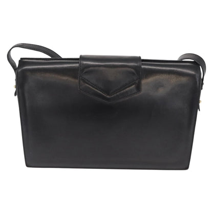 Celine Vintage Shoulder Bag Leather, BLACK, LEATHER, Shoulder bag