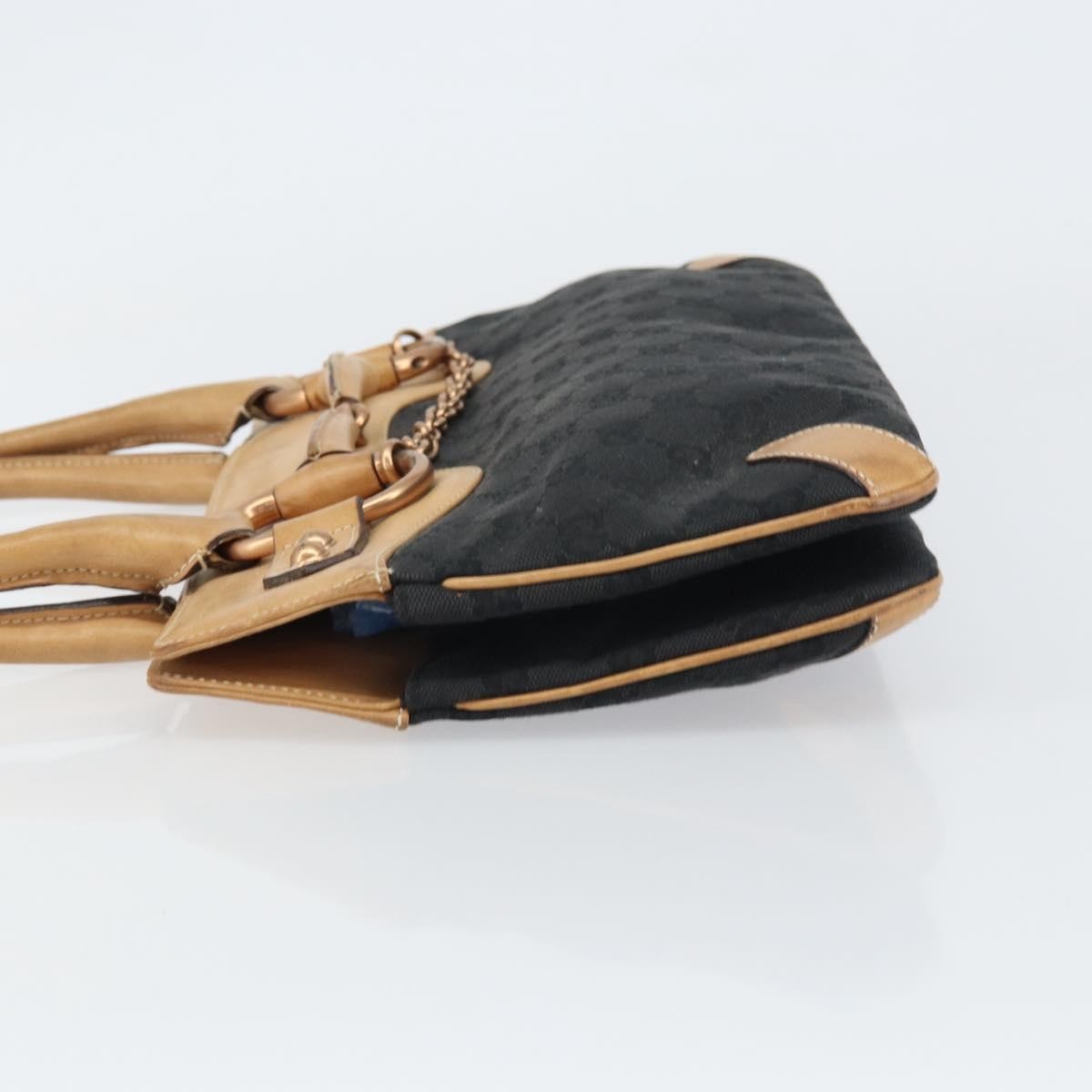 Gucci Horsebit Bracket Tote GG Canvas, BLACK, CANVAS, Tote bag