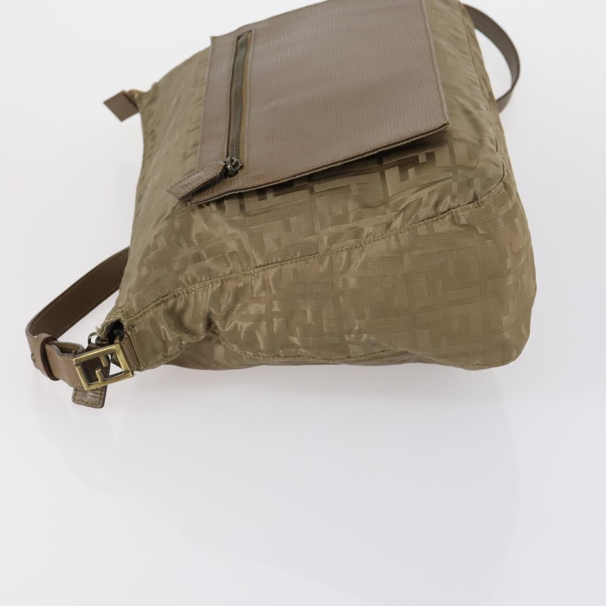 Fendi Logo Zucca Shoulder Bag Zucca, BEIGE, NYLON, Shoulder bag