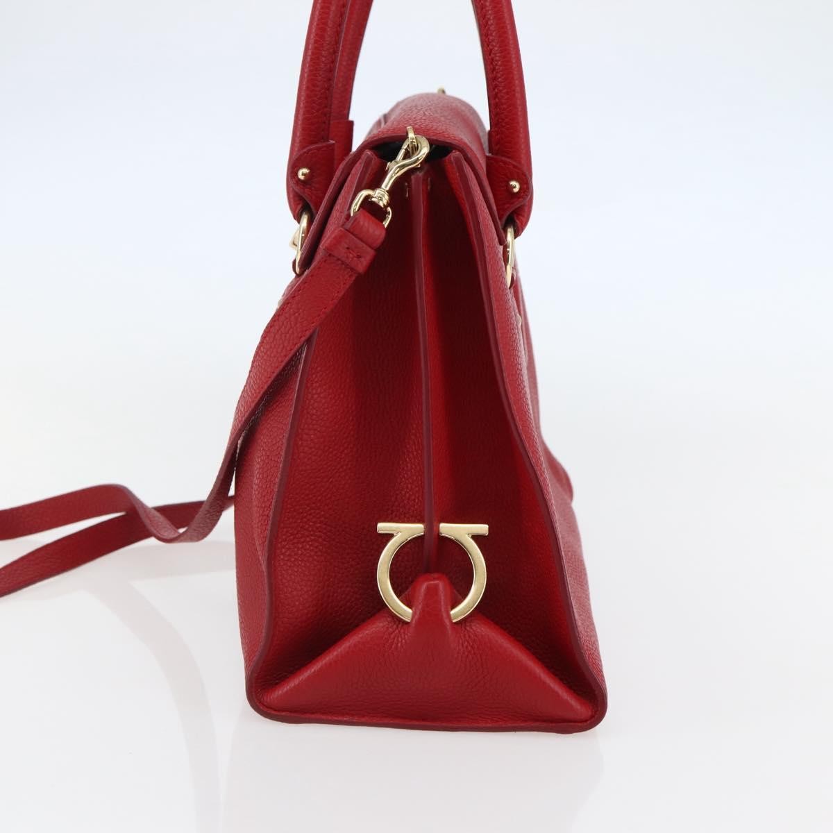 Salvatore Ferragamo Lotty Satchel Leather, RED, LEATHER, Handbag