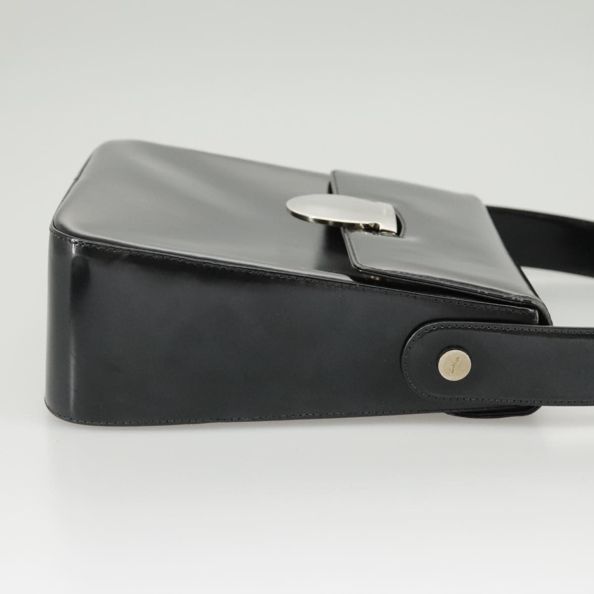 Salvatore Ferragamo Gancini handbag Leather, BLACK, LEATHER, Handbag