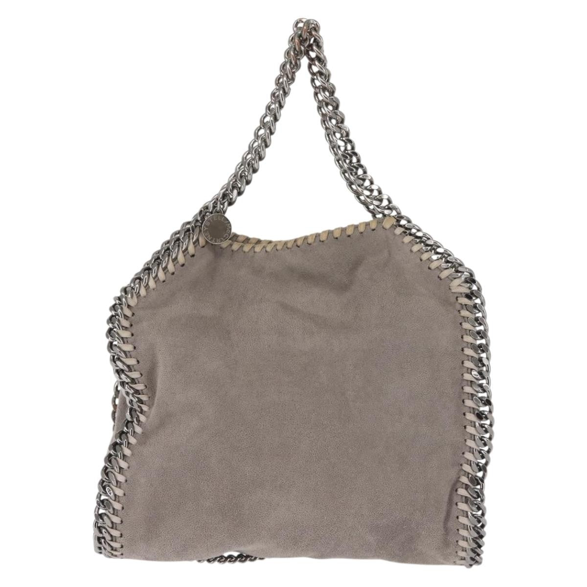Stella McCartney Falabella Fold Over Crossbody Bag Suede, Gray, Synthetic, Shoulder Bag
