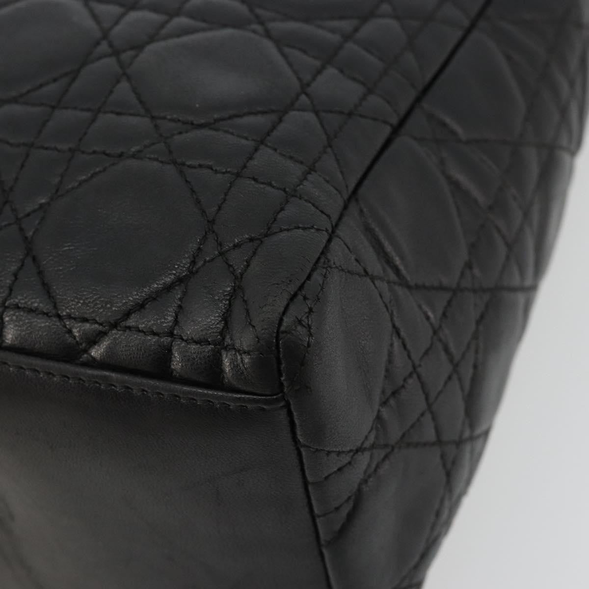 Christian Dior Vintage Lady Dior Bag Cannage Quilt Lambskin, Black, Leather, Handbag
