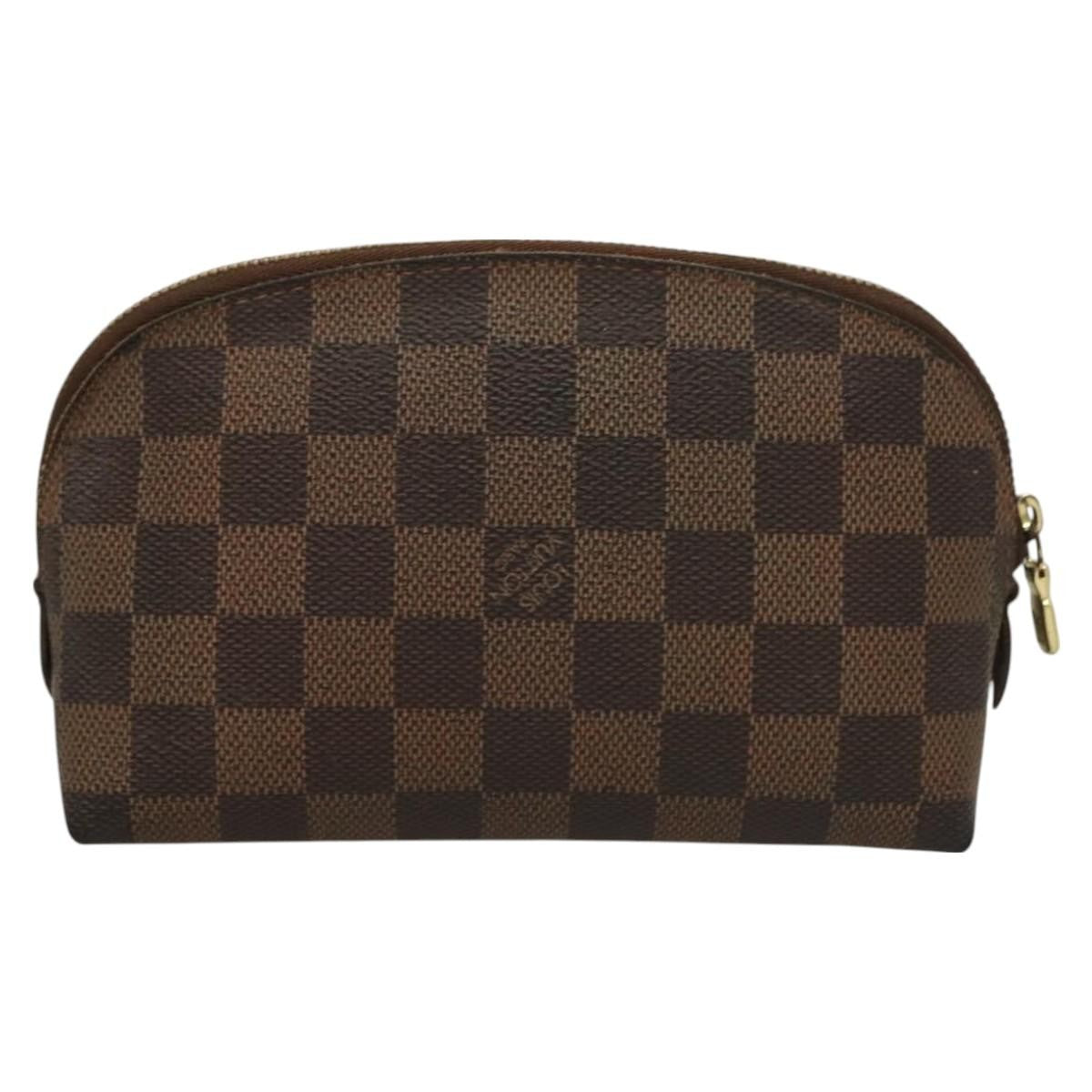 Louis Vuitton Cosmetic Pouch Damier, BROWN, CANVAS, Toiletry Case
