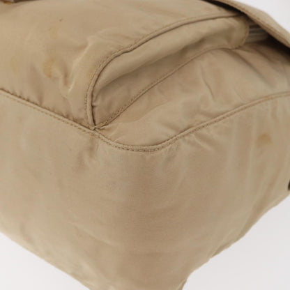 Prada Buckle Messenger Bag Tessuto, Beige, Nylon, Shoulder Bag