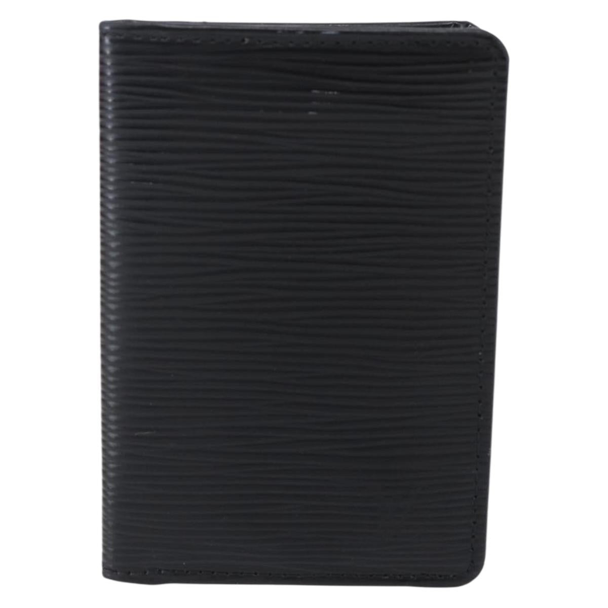 Louis Vuitton pocket organizer Leather, BLACK, LEATHER, Card Holders