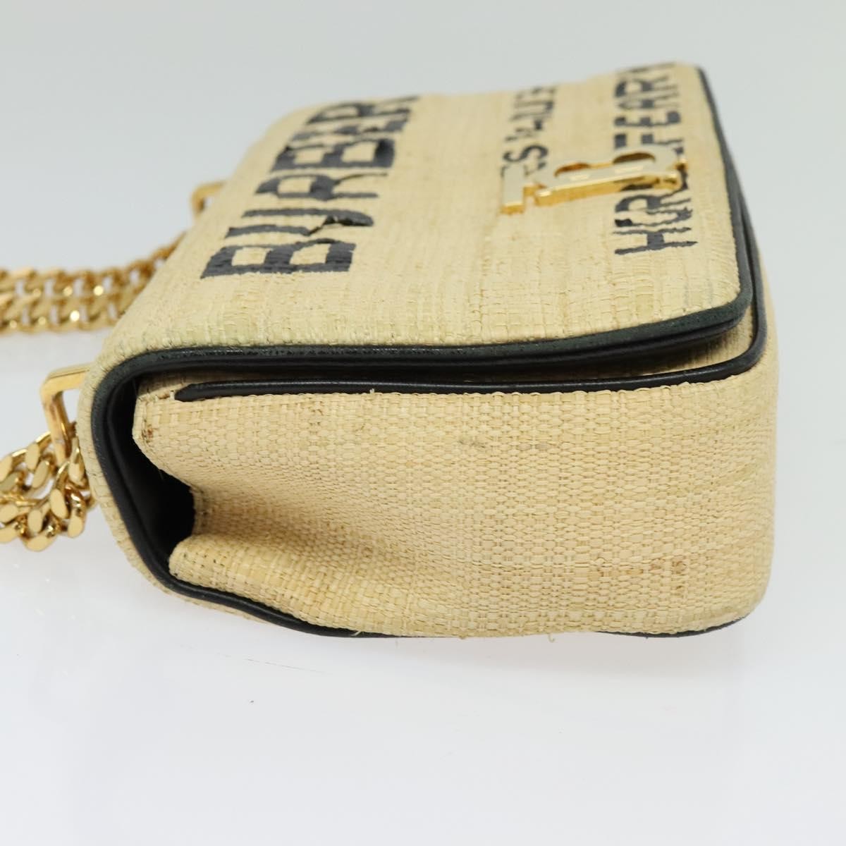 Burberry Lola Shoulder Bag Printed Raffia, BEIGE, WOOD, Shoulder bag