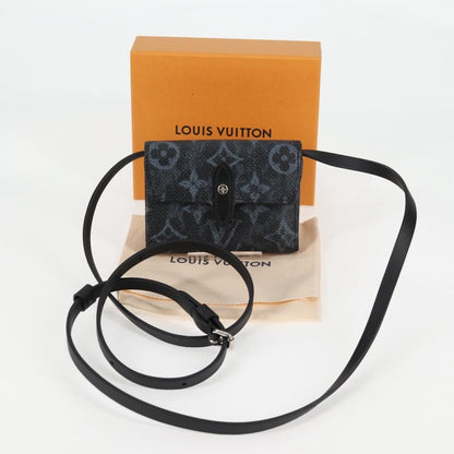 Louis Vuitton Cross Card Holder Limited Edition Monogram Pastel Noir, BLACK, CANVAS, Clutche & pouche