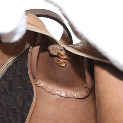 Christian Dior Vintage Honeycomb Shoulder Bag Canvas and Leather, BLACK, CANVAS, Shoulder bag