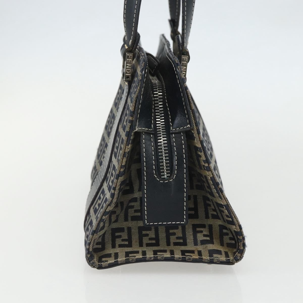 Fendi Vintage Satchel Zucchino Canvas, NAVY, CANVAS, Handbag