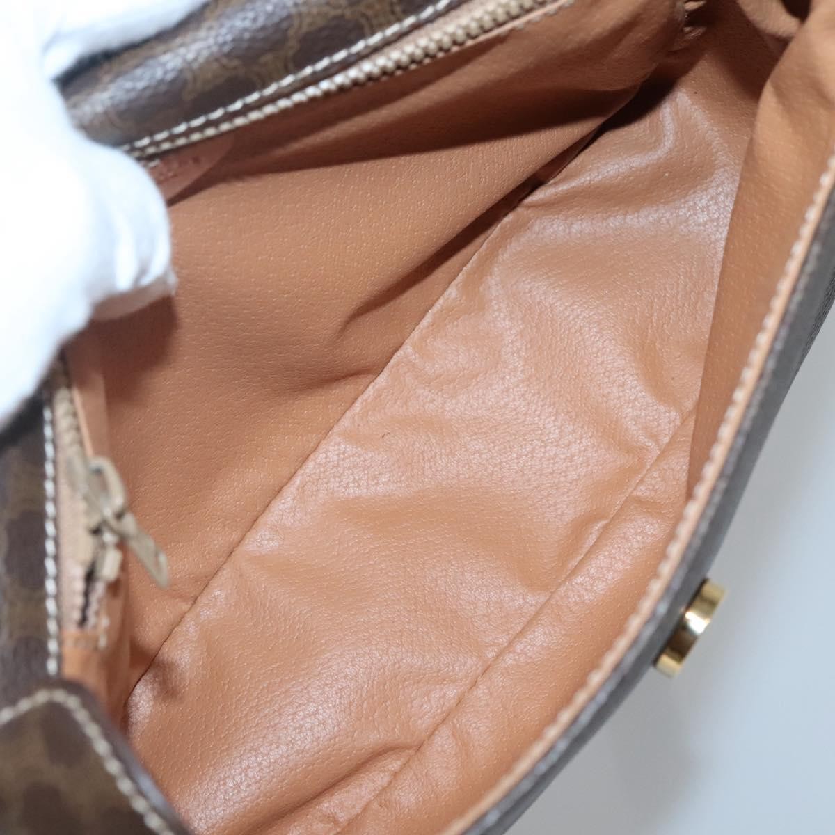 Celine Vintage Macadam Shoulder Bag Canvas and Leather, BROWN, CANVAS, Shoulder bag