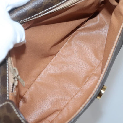 Celine Vintage Macadam Shoulder Bag Canvas and Leather, BROWN, CANVAS, Shoulder bag
