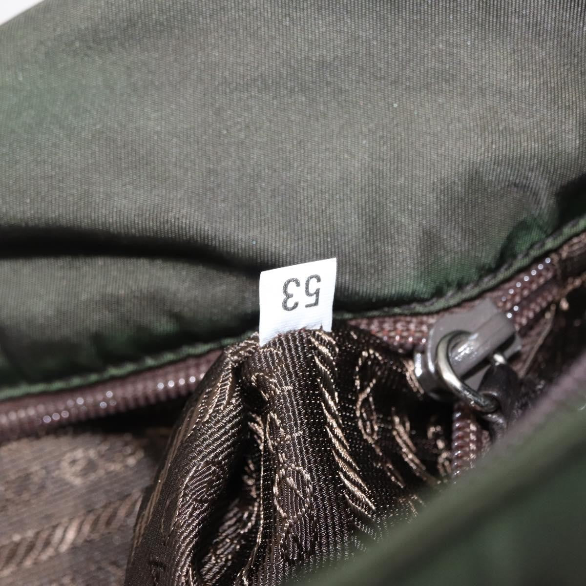 Prada Double Buckle Flap Messenger Bag Tessuto, Khaki, Nylon, Shoulder Bag