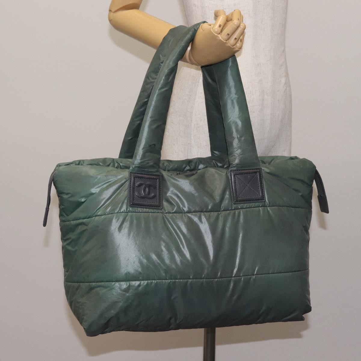 Chanel Coco Cocoon Tote Nylon, KHAKI, NYLON, Tote bag
