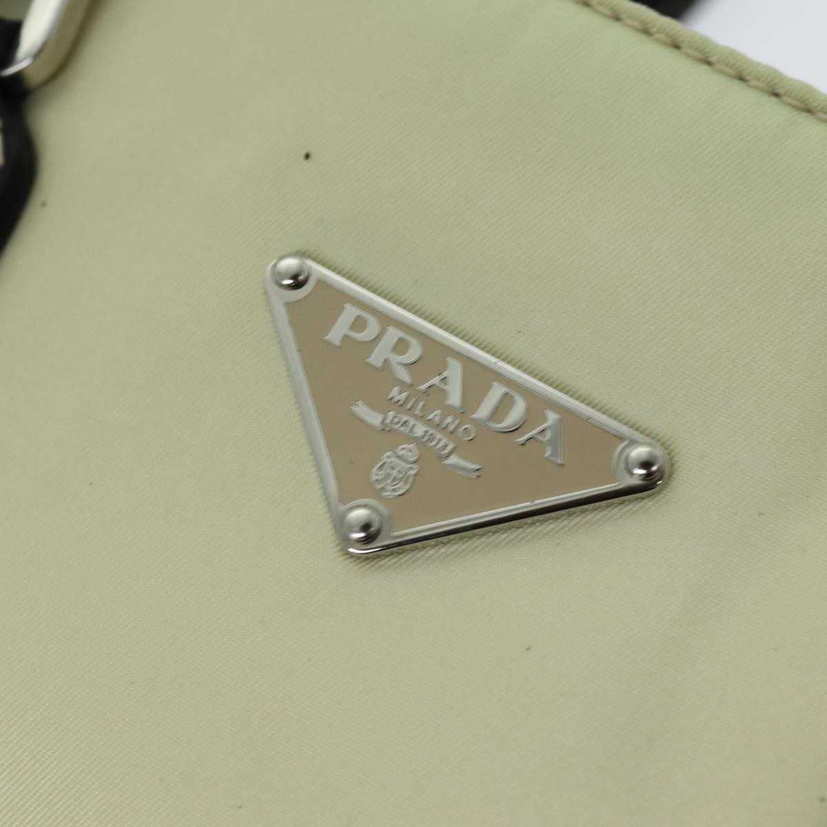 Prada Vintage Zip Handbag Tessuto, BEIGE, NYLON, Handbag