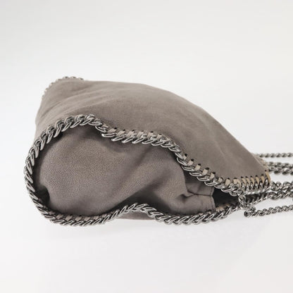 Stella McCartney Falabella Fold Over Crossbody Bag Suede, Gray, Synthetic, Shoulder Bag