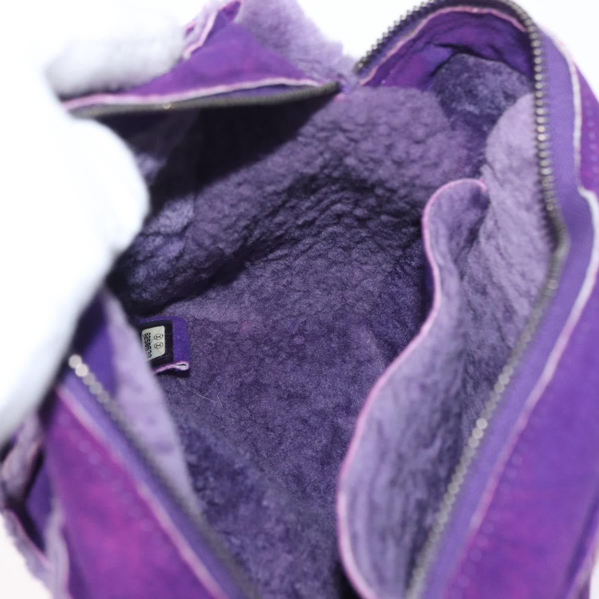 Chanel CC Logo Shoulder Bag Shearling and Suede, PURPLE, SUEDE, Shoulder bag