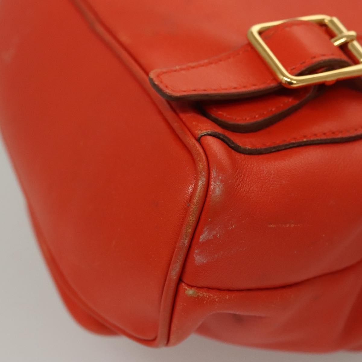 Gucci Vintage Bamboo Backpack Leather, ORANGE, LEATHER, Backpack