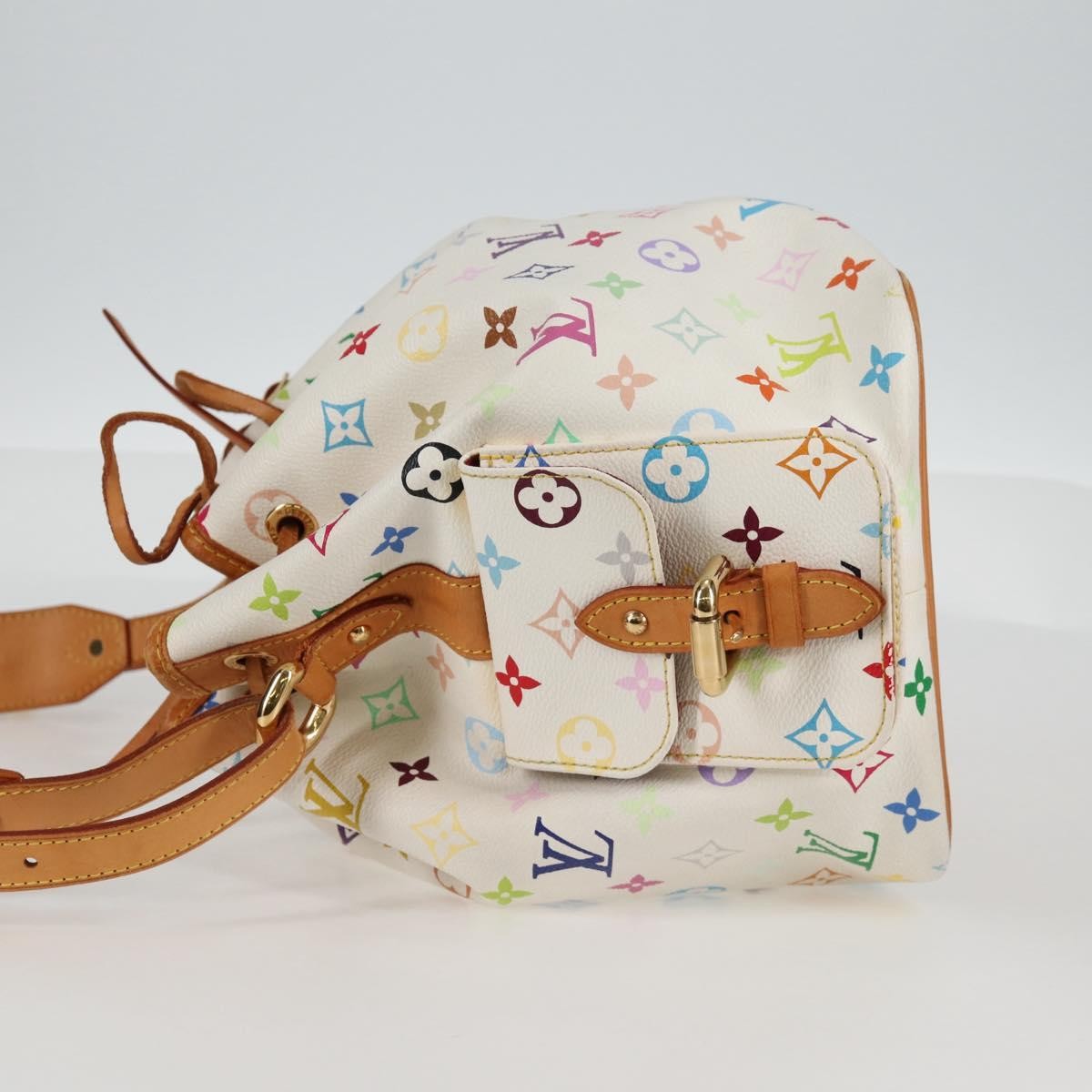 Louis Vuitton Petit Noe Handbag Monogram Multicolor, WHITE, CANVAS, Handbag