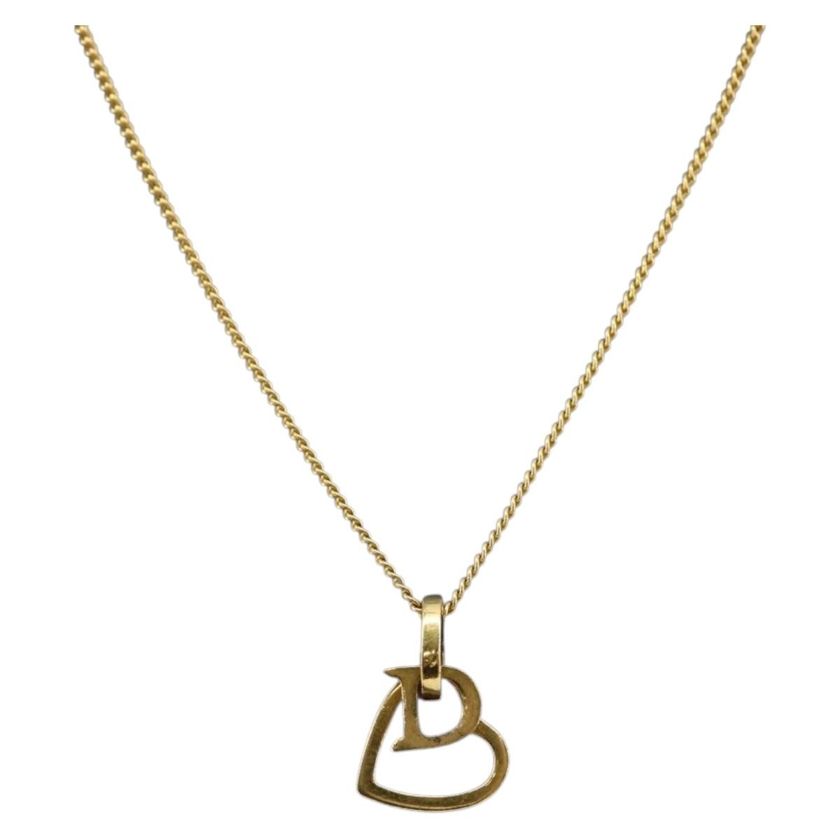 Christian Dior CD Heart Necklace Metal, GOLD, METAL, Necklace