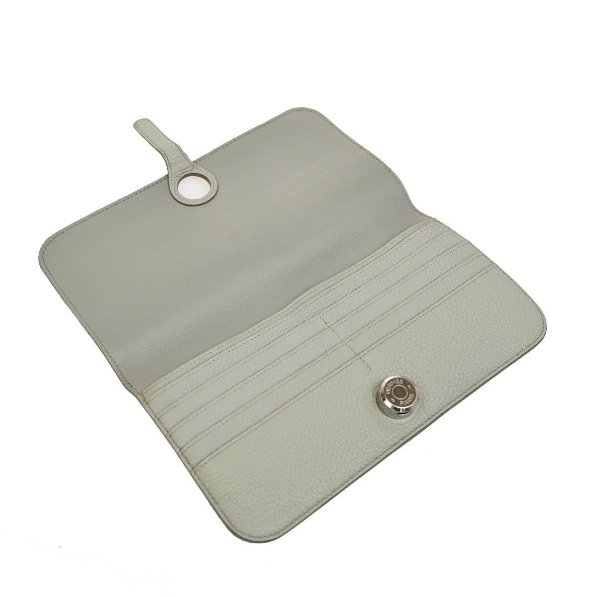 Hermes Dogon Duo Combined Wallet Leather, GRAY, LEATHER, Wallets