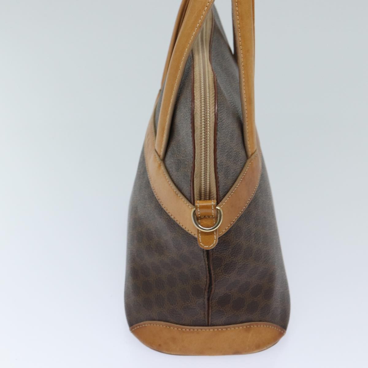 Celine Macadam Handbag Macadam with leather, BROWN, CANVAS, Handbag