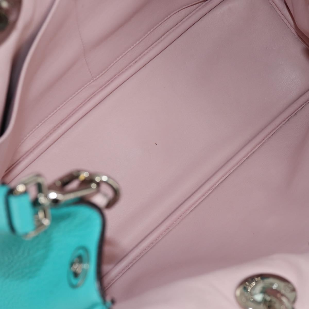 Christian Dior Diorissimo Tote Pebbled Leather, TURQUOISE, LEATHER, Tote bag