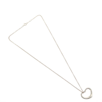 Tiffany & Co. Elsa Peretti Open Heart Pendant Necklace Sterling Silver, SILVER, SILVER, Necklace