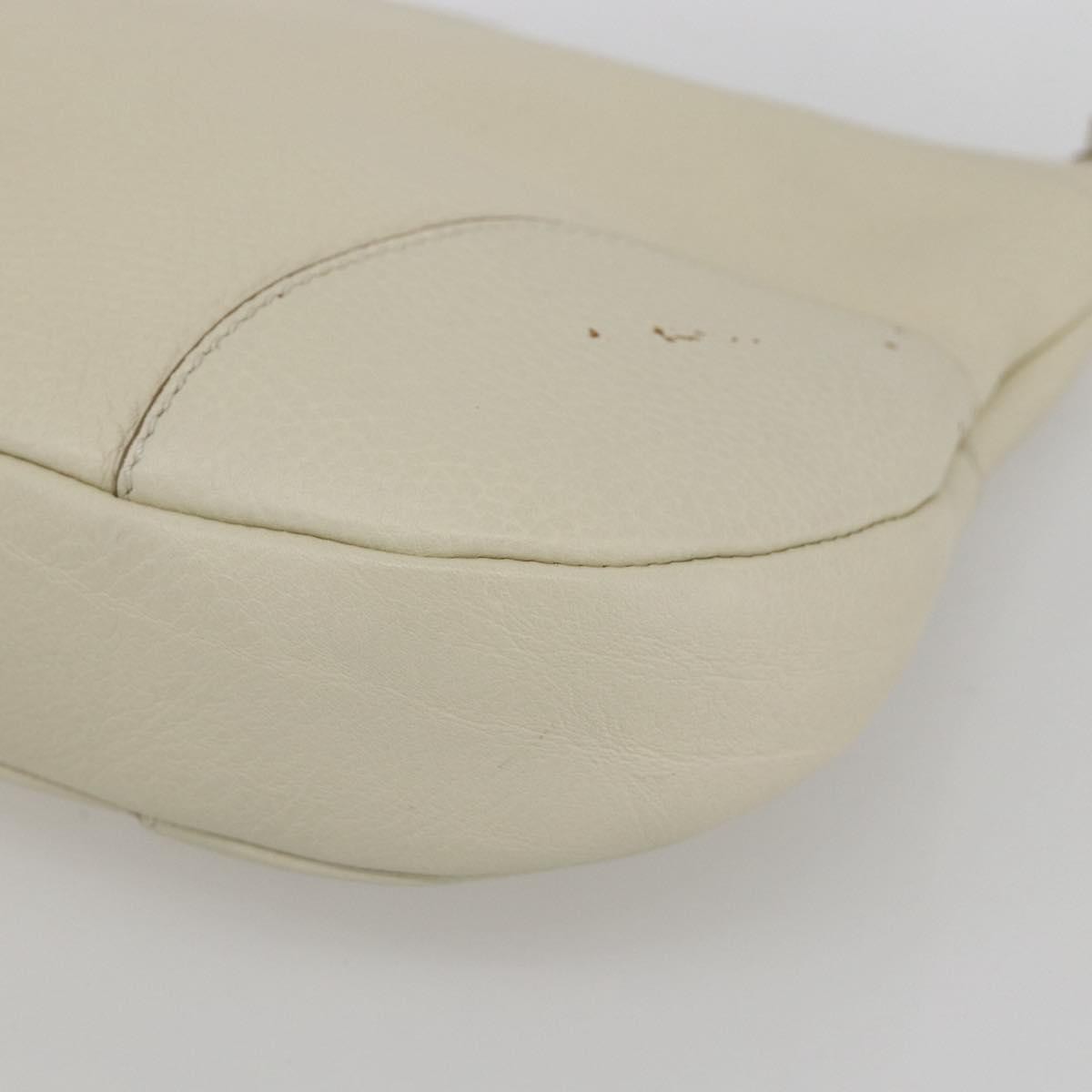 Salvatore Ferragamo Gancini Shoulder Bag Leather, WHITE, LEATHER, Shoulder bag