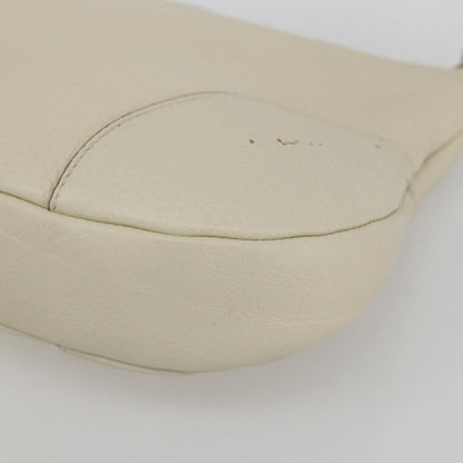 Salvatore Ferragamo Gancini Shoulder Bag Leather, WHITE, LEATHER, Shoulder bag