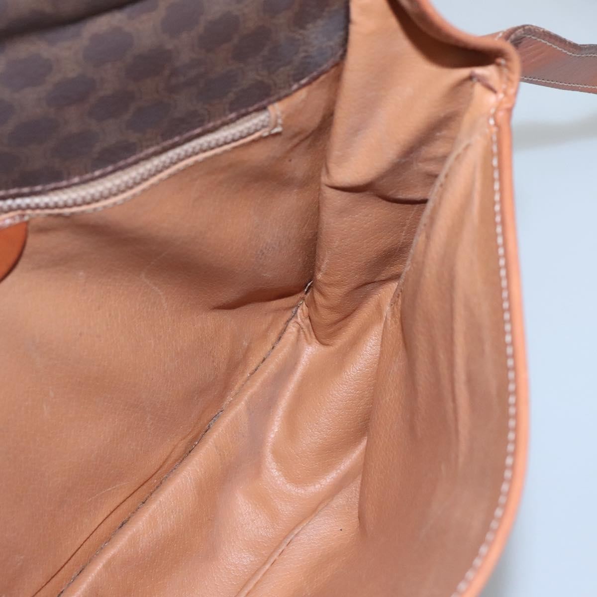 Celine Vintage Macadam Shoulder Bag Canvas and Leather, BROWN, CANVAS, Shoulder bag