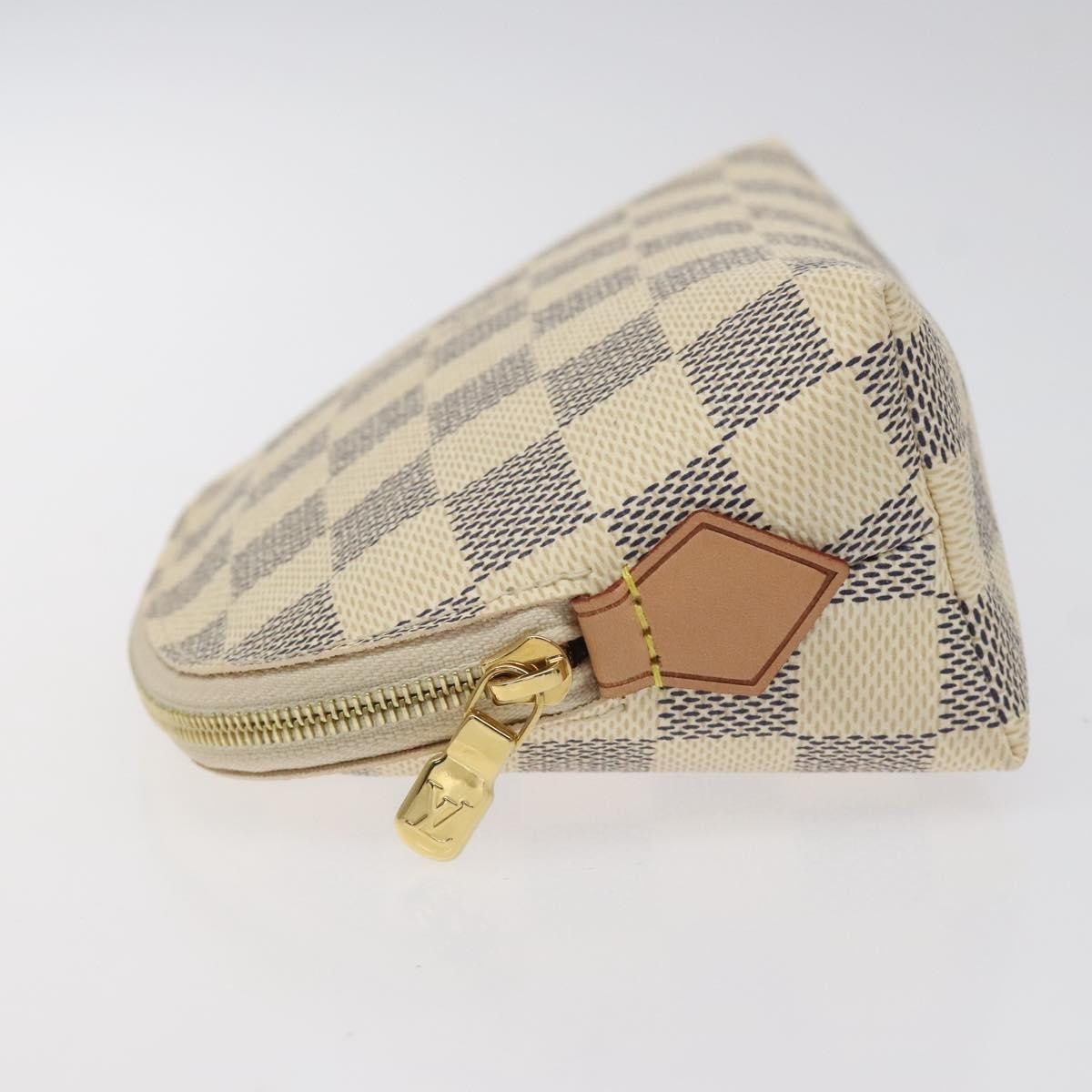 Louis Vuitton Cosmetic Pouch Damier, WHITE, CANVAS, Toiletry Case