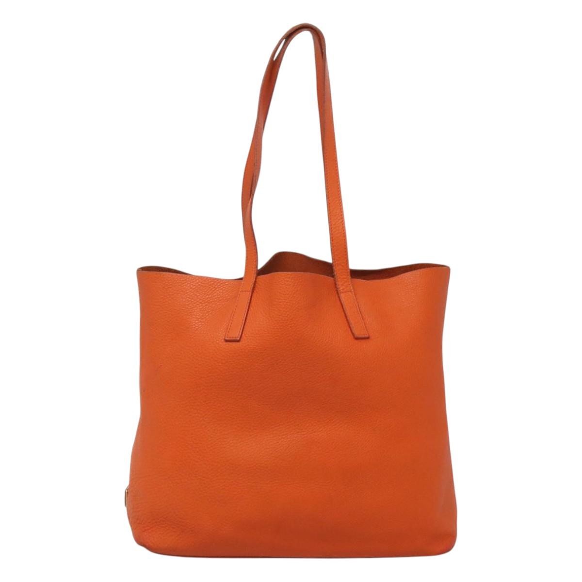 Prada Vintage Tote Leather, Orange, Leather, Tote Bag