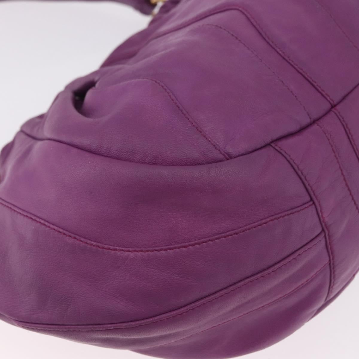Prada Pleats Shoulder Bag Cervo Leather, Purple, Leather, Handbag