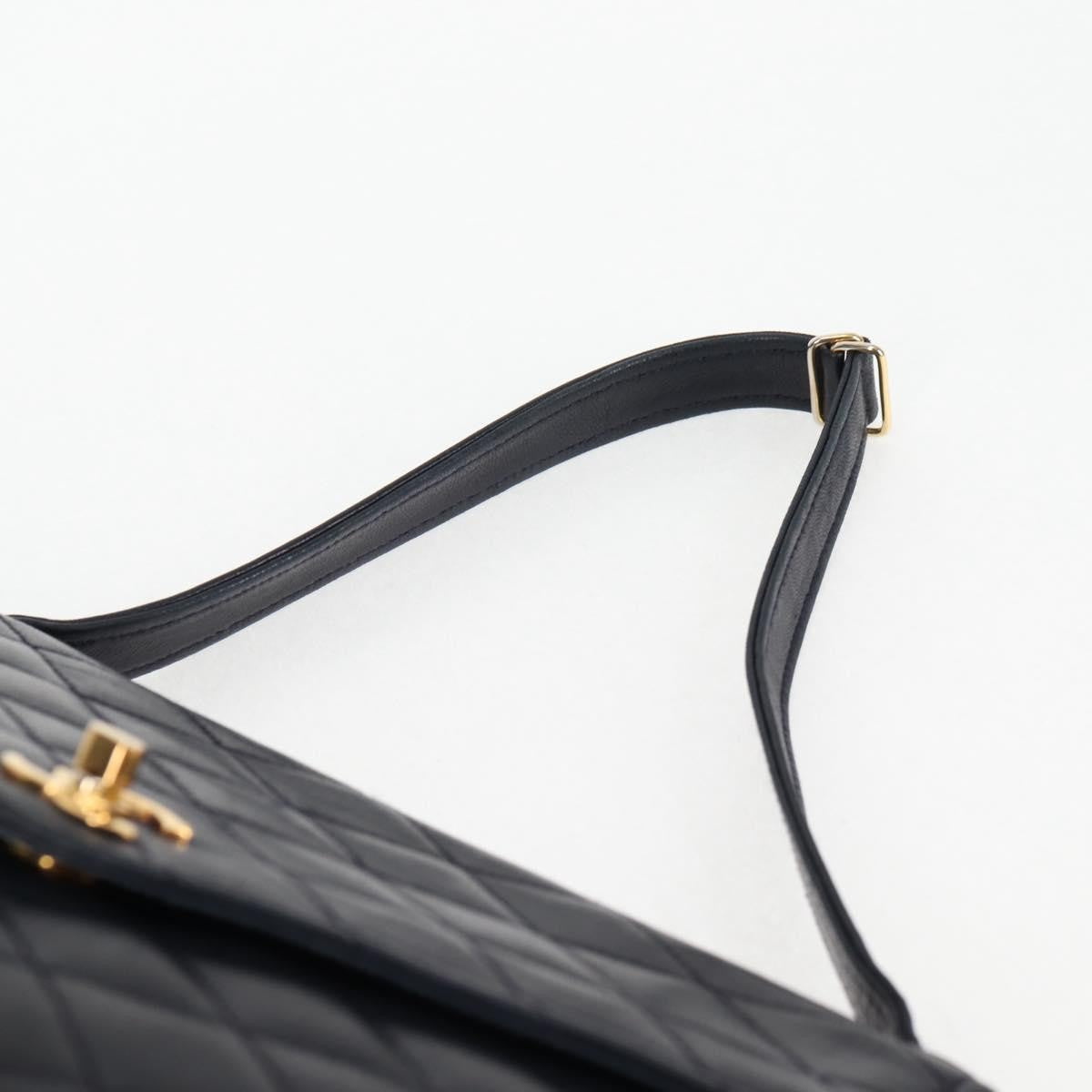 Chanel Vintage Envelope Flap Shoulder Bag Quilted Lambskin, BLACK, LACE, Shoulder bag