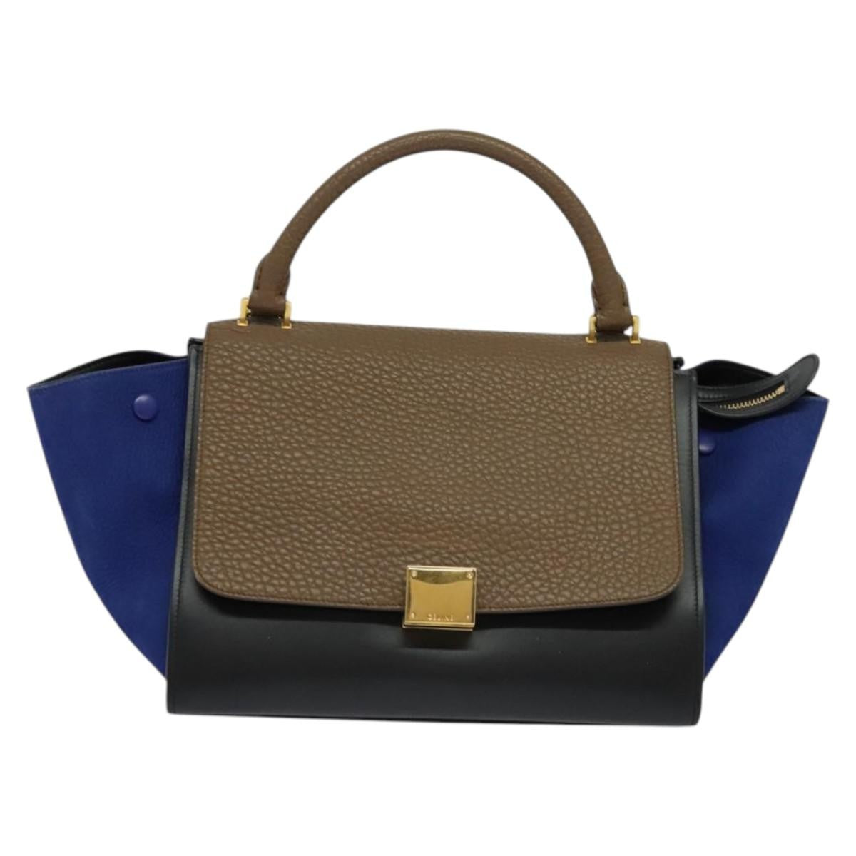 Celine Trapeze Bag Leather, BEIGE, LEATHER, Handbag