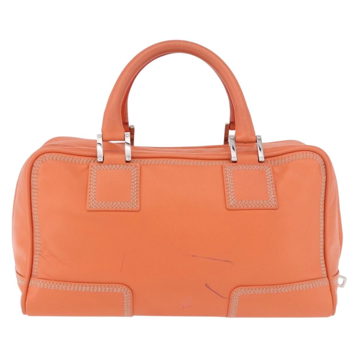 Loewe Anagram handbag Leather, Orange, Leather, Handbag