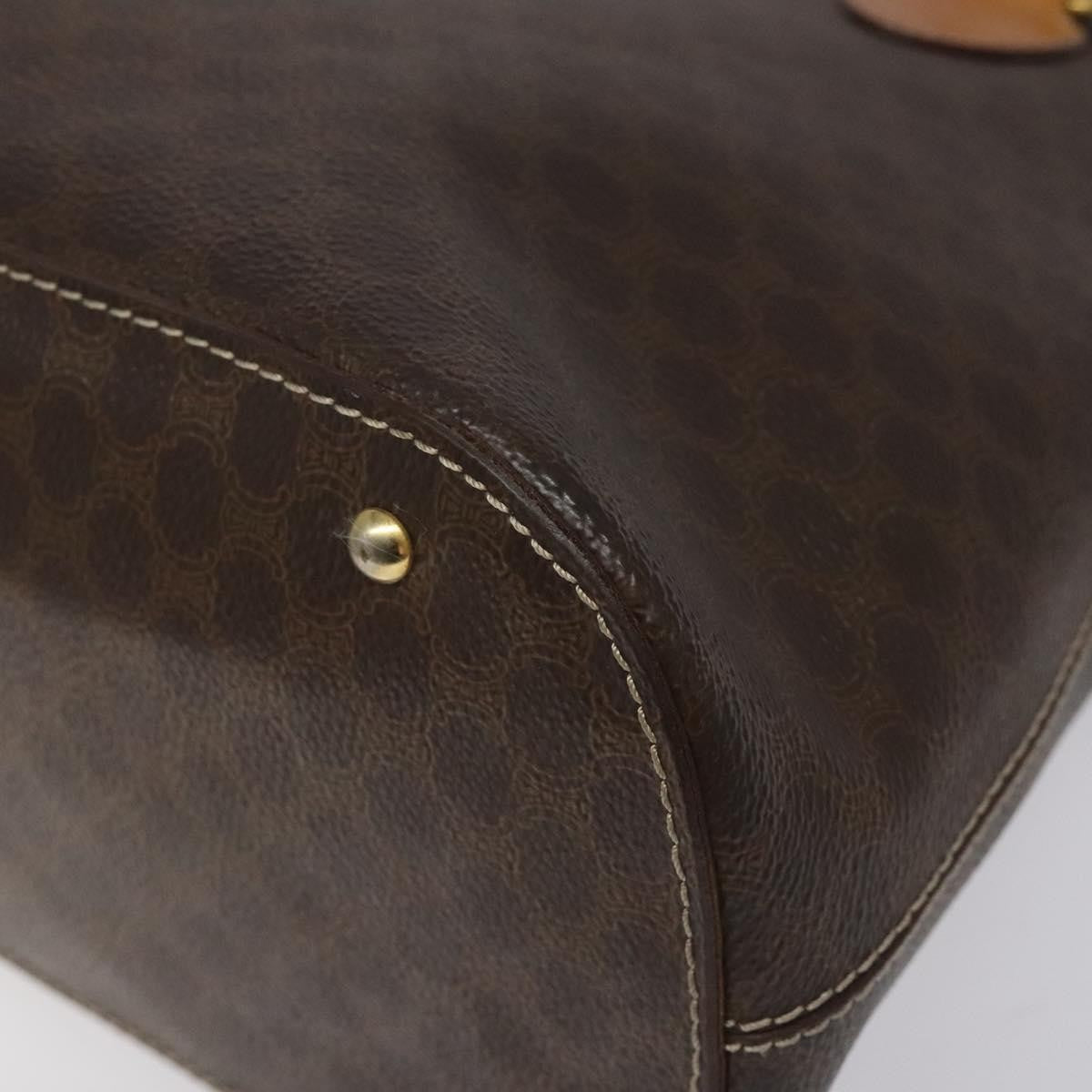 Celine Vintage Macadam Handbag Canvas, BROWN, CANVAS, Handbag