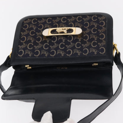Celine Horse Carriage Shoulder bag Canvas and Leather, NAVY, CANVAS, Shoulder bag