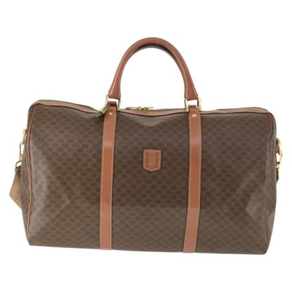 Celine Vintage Duffle Bag Canvas and Leather, BROWN, CANVAS, Travel bag