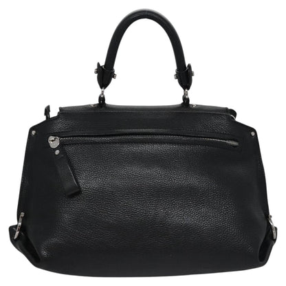 Salvatore Ferragamo Sofia Satchel Leather, BLACK, LEATHER, Handbag