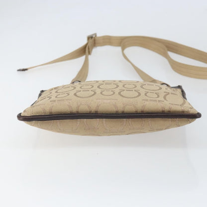 Salvatore Ferragamo Gancini Shoulder Bag Canvas, BEIGE, CANVAS, Shoulder bag