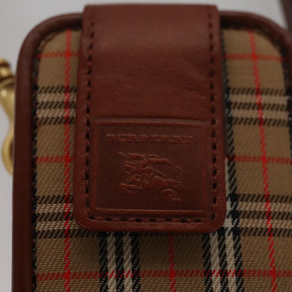 Burberry Nova check Pochette Canvas, BEIGE, CANVAS, Clutche & pouche
