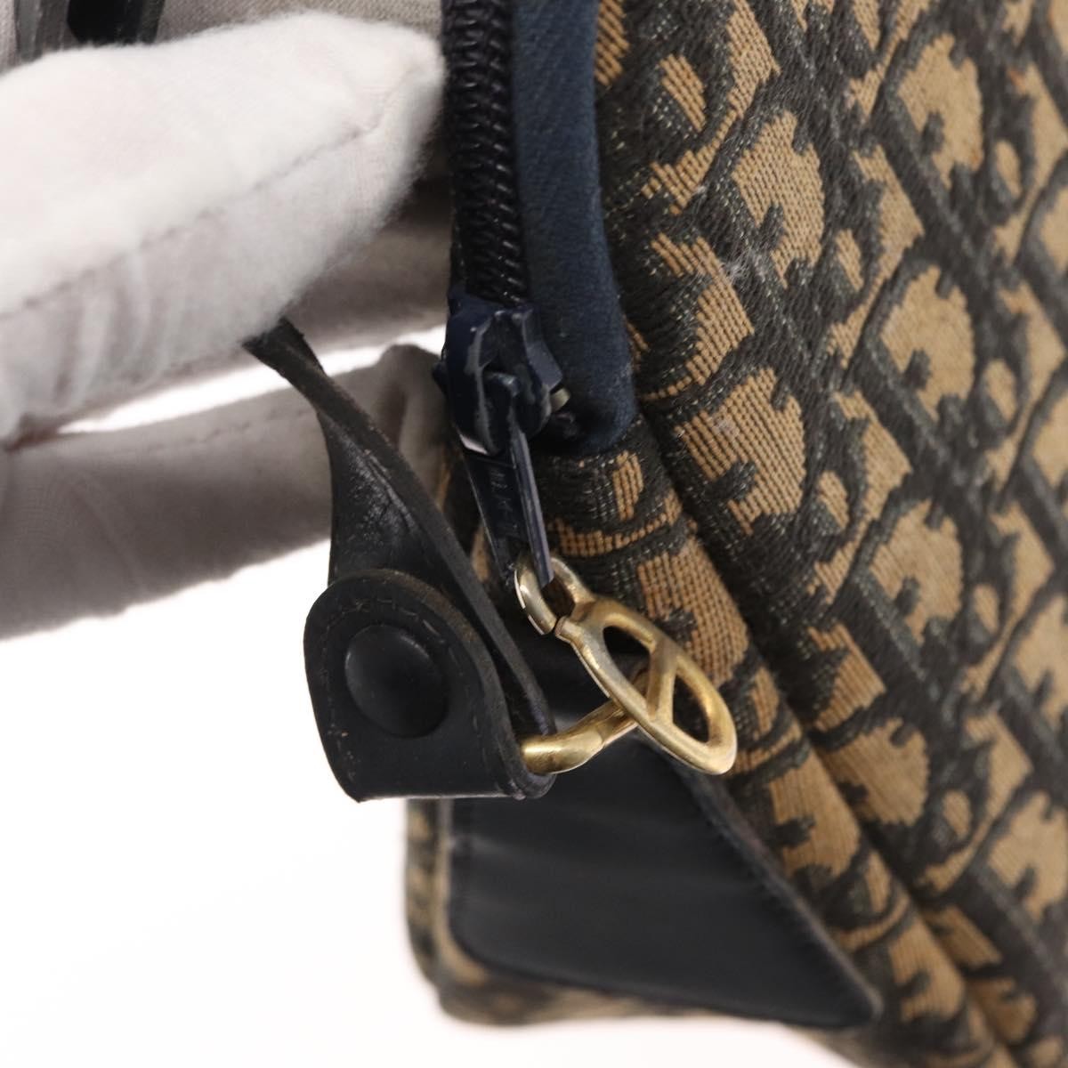 Christian Dior Vintage CD Trotter Handbag Canvas, NAVY, CANVAS, Handbag