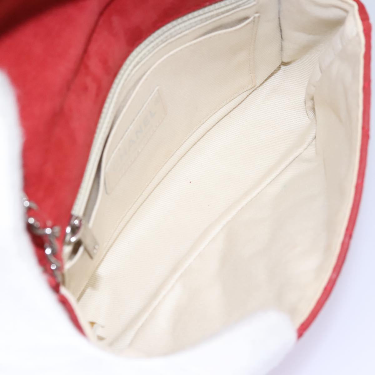 Chanel Natural Beauty Flap Bag Suede, RED, SUEDE, Shoulder bag