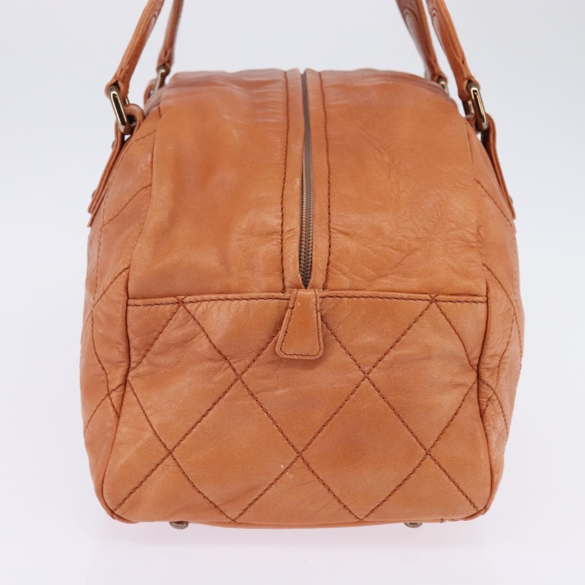 Chanel Cloudy Bundle Bowler Bag Quilted Lambskin, BROWN, LEATHER, Handbag