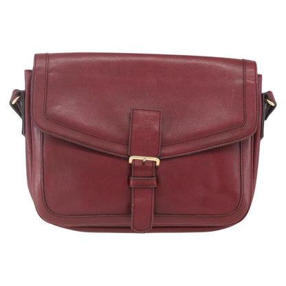 Saint Laurent Vintage Shoulder Bag Leather, RED, LEATHER, Shoulder bag